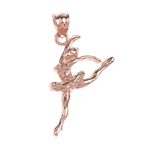 Rose Gold Ballet Dancer Charm Pendant Necklace
