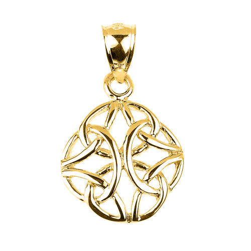 Yellow Gold Celtic Trinity Knot Charm Pendant