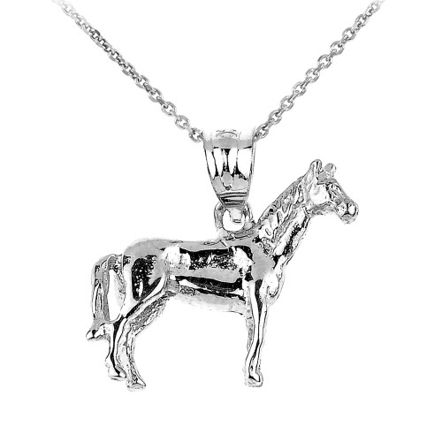 Sterling Silver Horse Charm Pendant Necklace