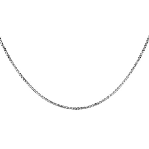 Sterling Silver Italian Round Box Link Chain 1.8 mm