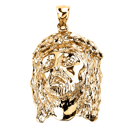 Yellow Gold Jesus Face Pendant