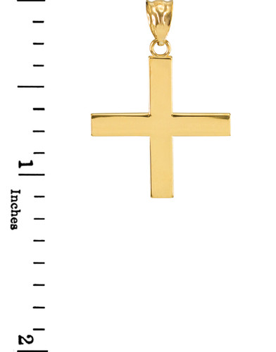 Yellow Gold Greek Cross Pendant Necklace