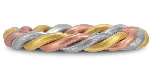 Gold Twisted Rope Wedding Band Tri-Color