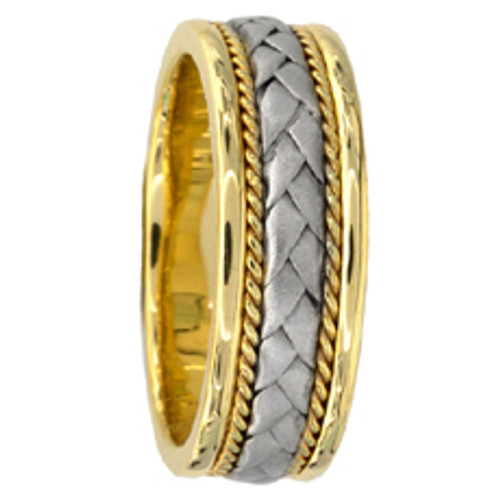 Two-Tone Gold Wedding Band Hand Braided