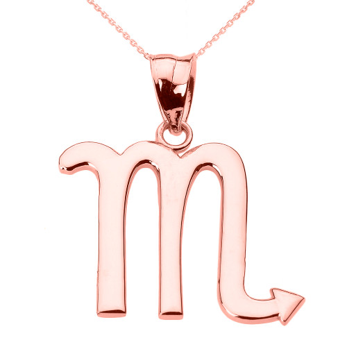 Rose Gold Scorpio November Zodiac Sign Pendant Necklace