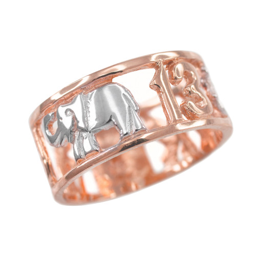 Two-tone Rose Gold Lucky Ring