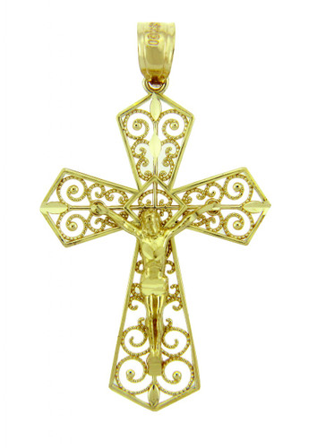 Yellow Gold Crucifix Pendant - The Beloved Crucifix