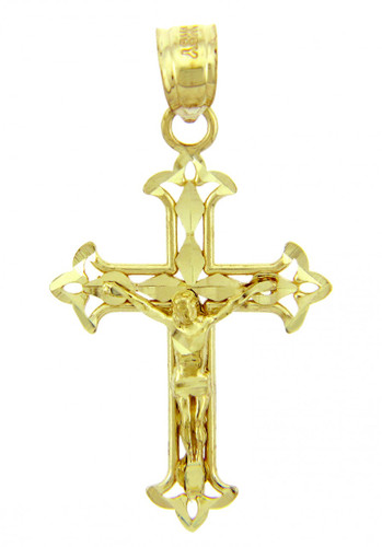 Yellow Gold Crucifix Pendant - The Deliverer Crucifix