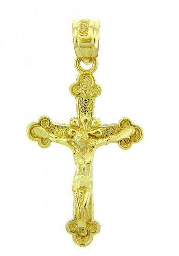 Yellow Gold Crucifix Pendant - The Everlasting Crucifix