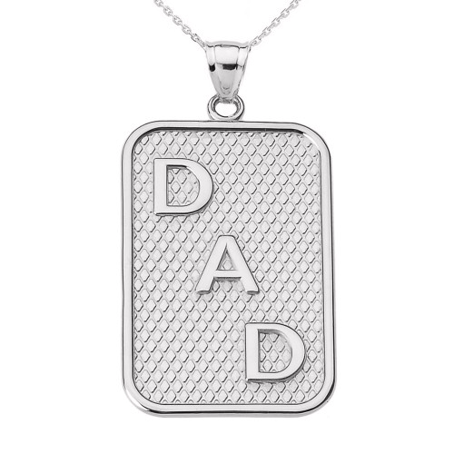 White Gold "DAD" Pendant Necklace