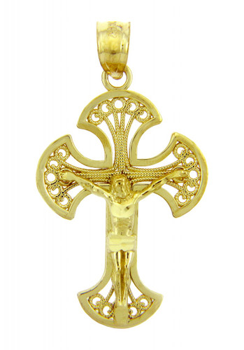 Yellow Gold Crucifix Pendant - The Heaven Crucifix
