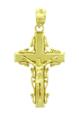 Yellow Gold Crucifix Pendant - The Triumph Crucifix
