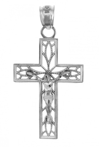 White Gold Crucifix Pendant - The Trust Crucifix