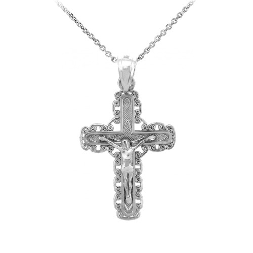 Sterling Silver Crucifix Pendant Necklace- The Purity Crucifix