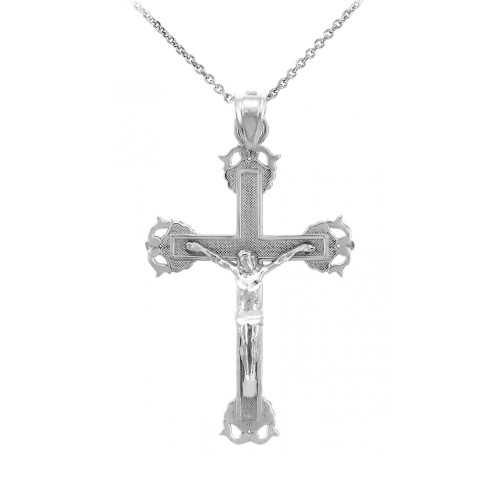 Sterling Silver Crucifix Pendant Necklace- The Blessed Crucifix