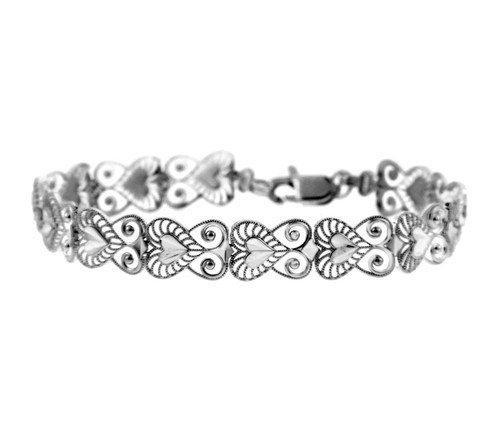 White Gold Bracelet - The Fancy Heart Bracelet