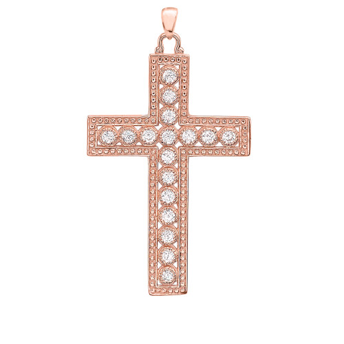 Rose Gold Cross Pendant Necklace