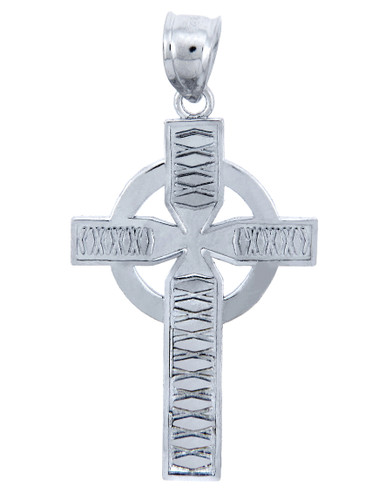 925 Sterling Silver Irish Celtic Cross Pendant