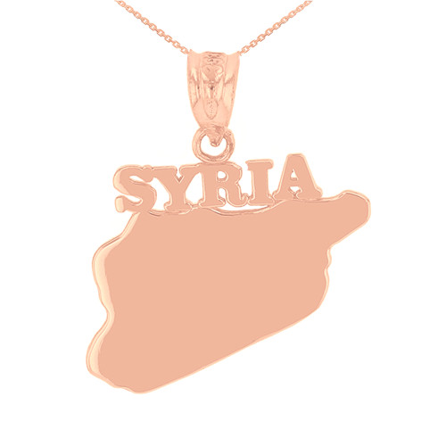 Rose Gold Syria Country Pendant Necklace