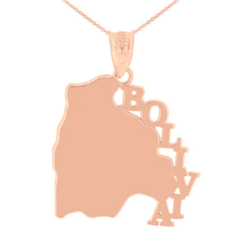 Rose Gold Bolivia Country Pendant Necklace