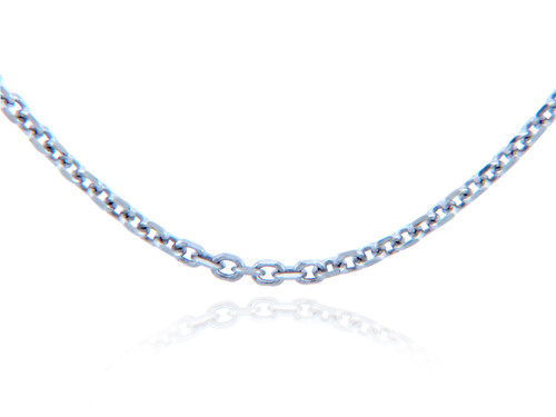 Gold Chains: Rolo Cable White Gold Chain 1.38mm