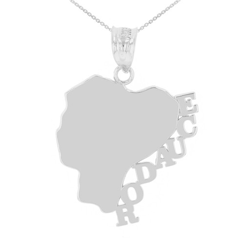 White Gold Ecuador Country Pendant Necklace