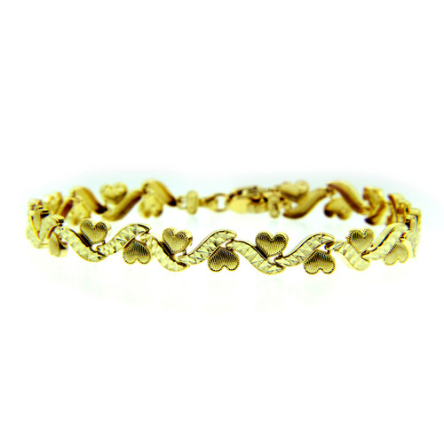 Yellow Gold Bracelet - The Mini Hearts Bracelet