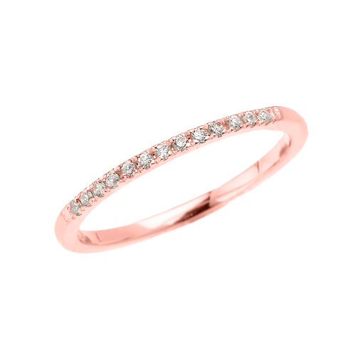 Rose Gold Elegant Diamond Wedding Band Ring