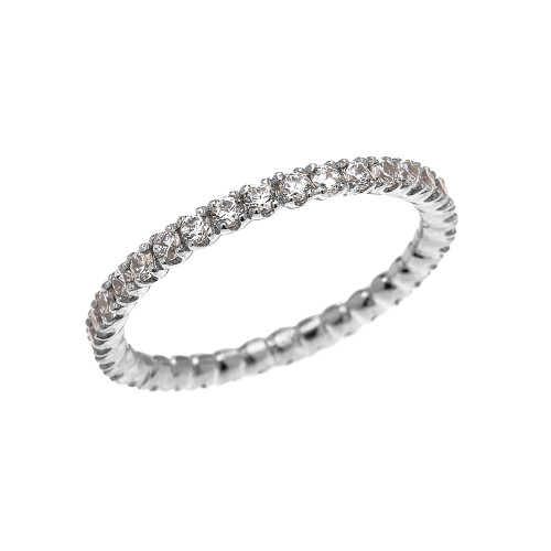 White Gold 0.5 Carat Diamond Stackable Wedding Band