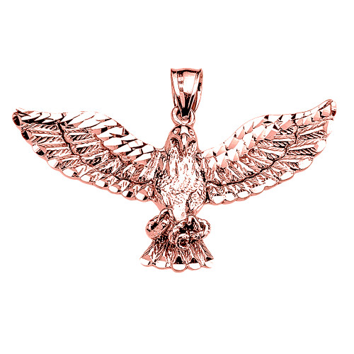 Rose Gold American Bald Eagle Pendant