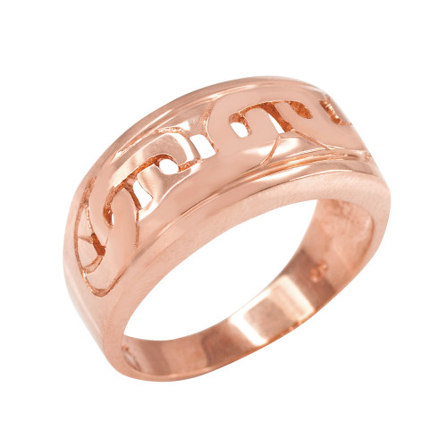 Rose Gold Mariner Link Pattern Ring