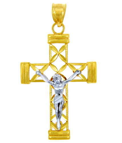 Two Tone Gold Cross Pendant