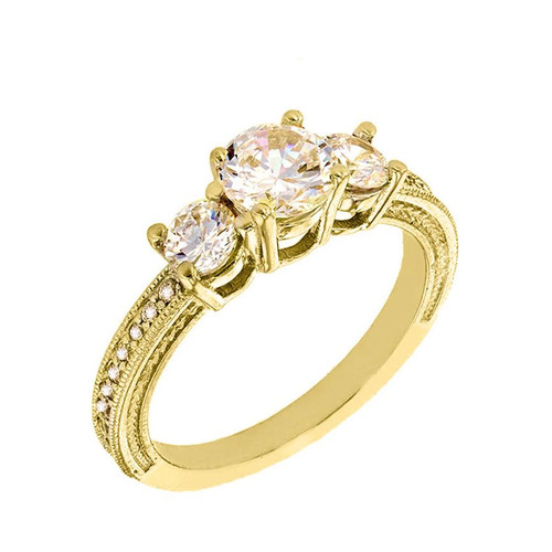 Yellow Gold Diamond Very Elegant Engagement/Promise Ring