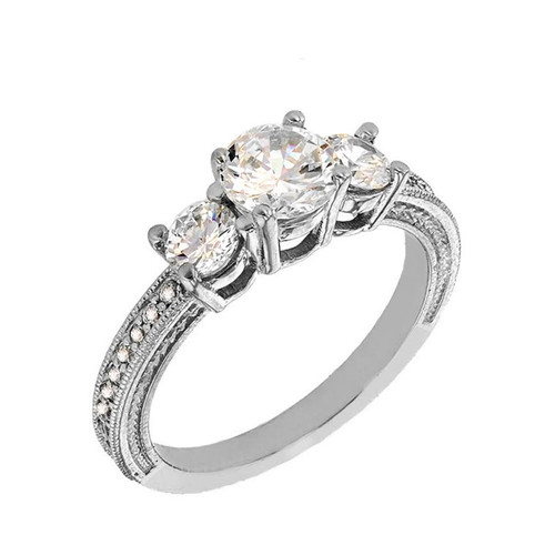White Gold Diamond Very Elegant Engagement/Promise Ring