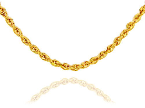 Gold Chains: Rope Solid Gold Chain 5mm