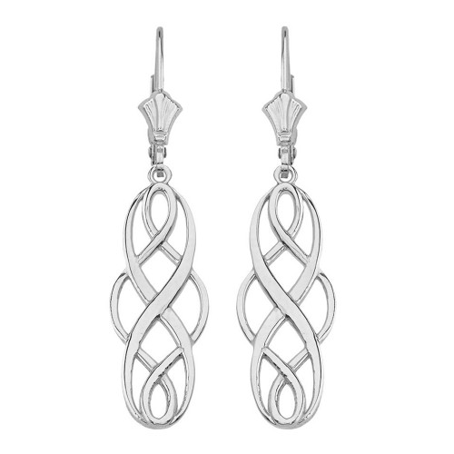 Sterling Silver Celtic Knot Infinity Drop Earring Set