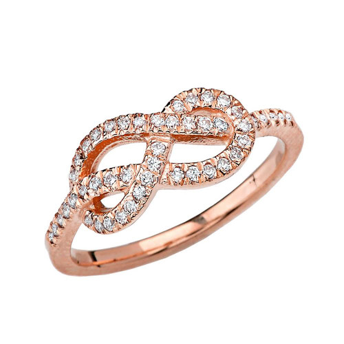 Rose Gold Eight Knot Diamond Infinity Ring