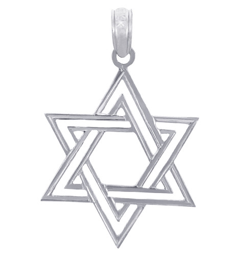 Jewish Charms and Pendants - Double Star of David Silver Pendant