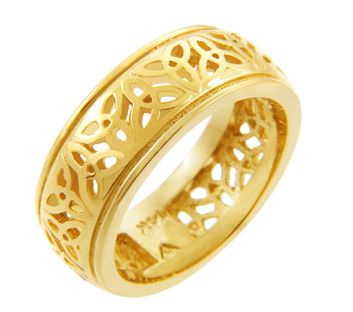 Gold Celtic Trinity Knot Ring and Celtic Wedding Band.  Available in your choice of 14k or 10k gold.