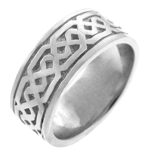 Women's Celtic Band - White Gold Celtic Knot Ring