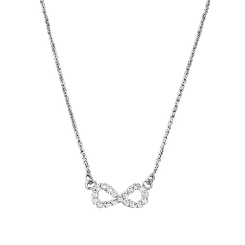 14K Dainty White Gold Infinity Necklace