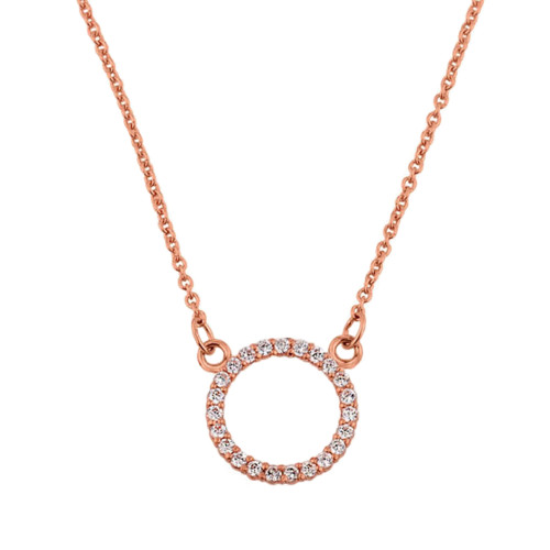 14k Rose Gold "Circle of Love" Diamond Necklace (0.65")