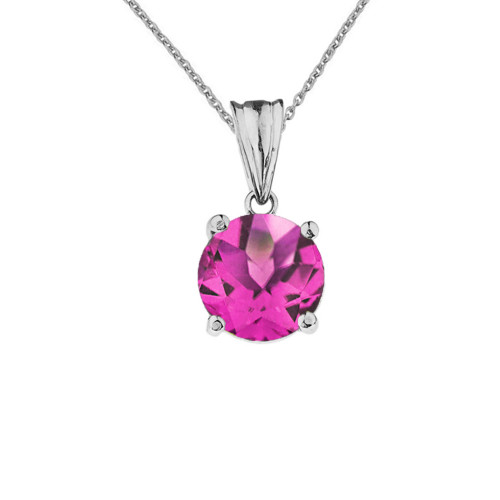 10K White Gold June Birthstone Alexandrite (LCAL)  Pendant Necklace