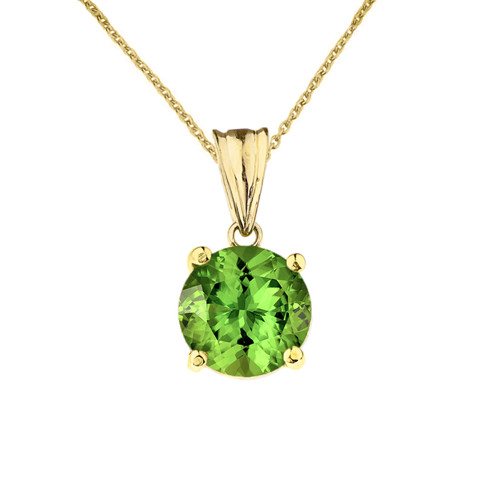 10K Yellow Gold  August Birthstone Peridot (LCP)  Pendant Necklace