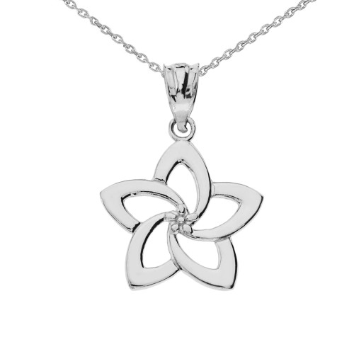 White Gold Flower Pendant Necklace