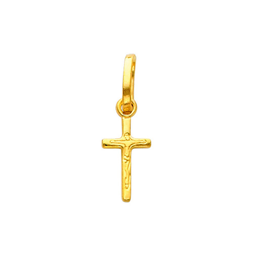 14K Gold Pious Crucifix pendant