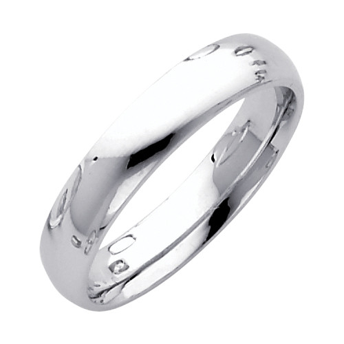 White Gold Classic Comfort Fit Wedding Band 4MM