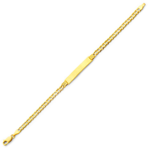 Men`s Yellow Gold ID Cuban Bracelet- 8.0 Inches