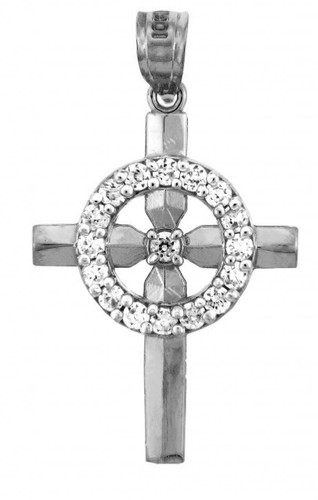 Religious Charms - The White Gold Eternity Cross Charm