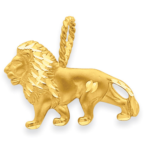 Yellow Gold Lion Charm Pendant